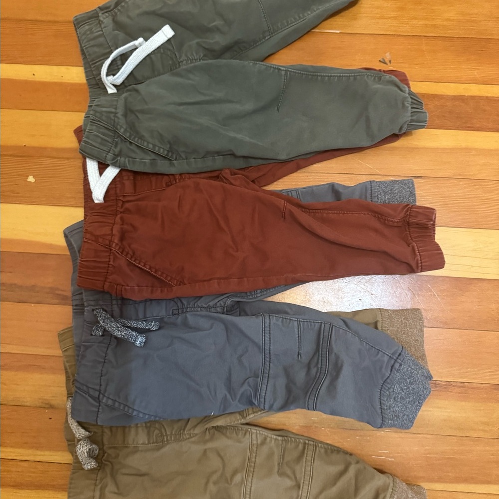 BUNDLE (6) Cat & Jack Kids' Joggers in Blue, Green, Gray, and Tan